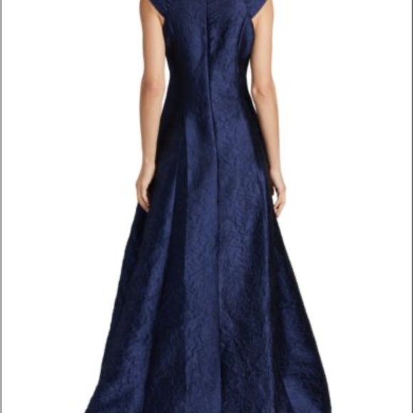 Teri Jon by Rickie Freeman Jacquard Satin Ball Gown - Picture 4 of 9